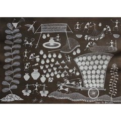 Embellishing Natural Handicraft The Potter Life Theme Warli Painting For Decoration Person