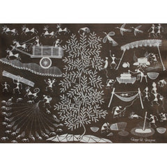 Embellishing Natural Handicraft The Daily Life Theme Warli Painting For Decoration Person