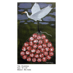 Embellishing Natural Handicraft Saving Family From Flood Theme Warli Painting For Decoration Person