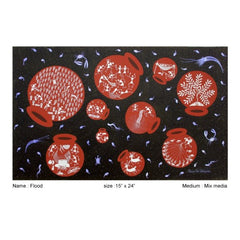 Embellishing Natural Handicraft Flood Theme Warli Painting For Decoration Person
