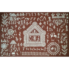 Beautiful Natural Handicraft The Lagna Chauk Theme Warli Painting For Decoration Purpose