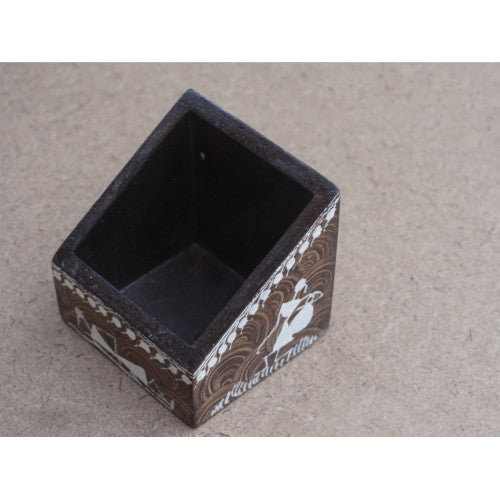 Warli Painting Art Wooden Cell Phone Holder By Adivasi Yuva Seva Sangh
