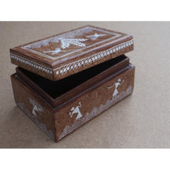 Warli Painting Art Wooden Top Open Box By Adivasi Yuva Seva Sangh