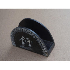 Warli Painting Art Wooden Tissue Holder Stand By Adivasi Yuva Seva Sangh