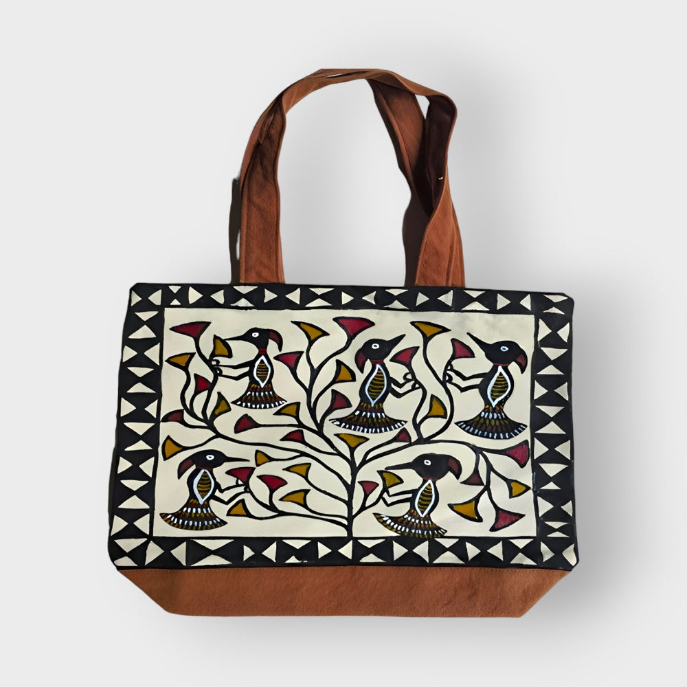 White Birds Khovar Jute Bag