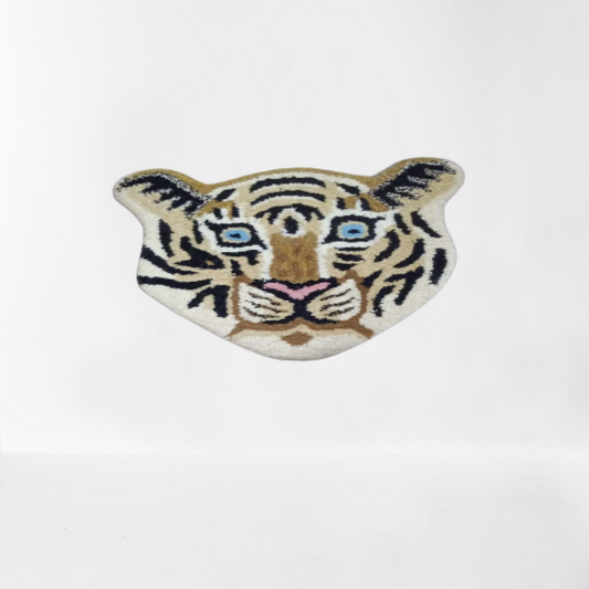 White Tiger Face Badohi Carpet