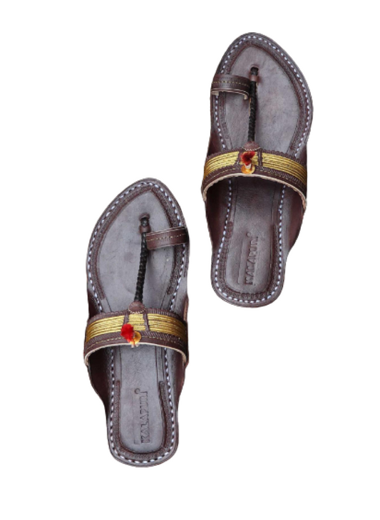 Women - Dark Brown Chappal (I)