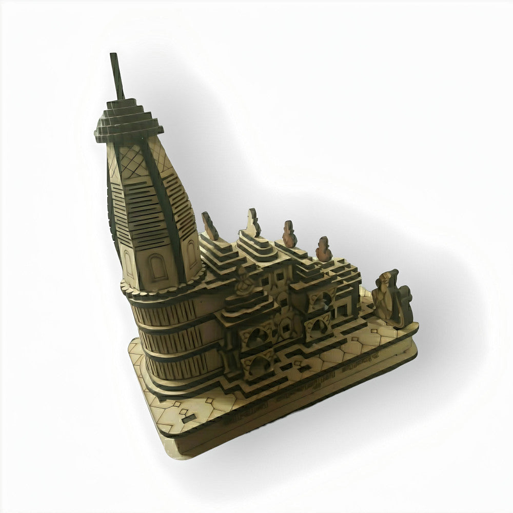 Wooden Handcarved Ayodhya Lord Ram Janmabhoomi Temple Model
