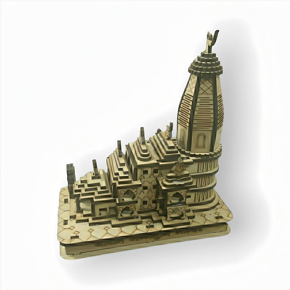 Wooden Handcarved Ayodhya Lord Ram Janmabhoomi Temple Model