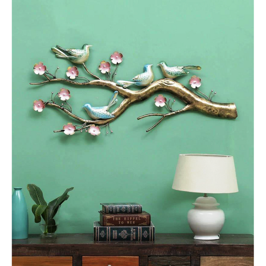 Wrought Iron Birds On Branch Wall Décor