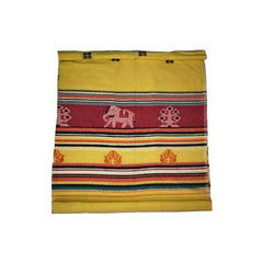 Yellow Extra Weft Handwoven Double Bed Cover