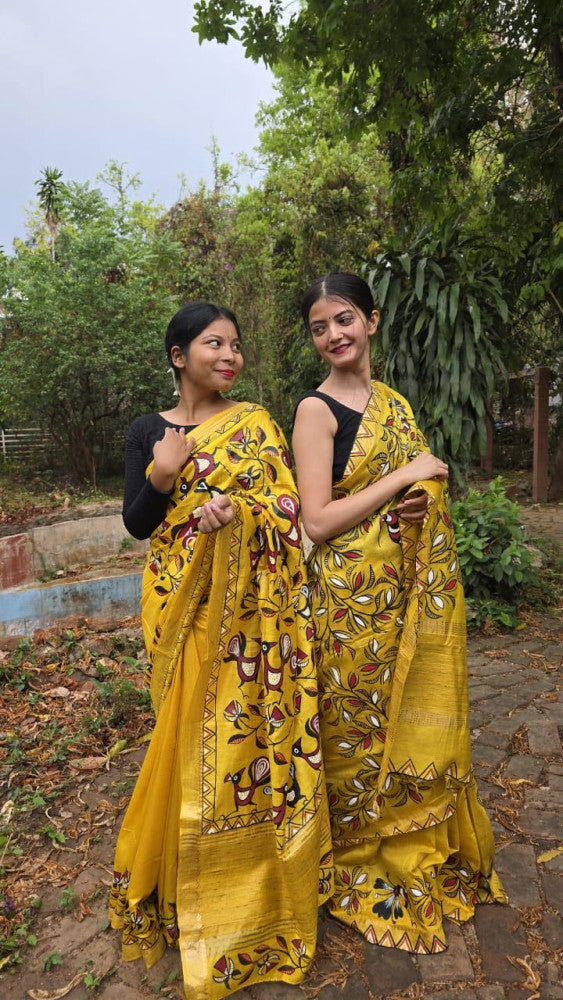 Yellow Sohrai Khovar Saree