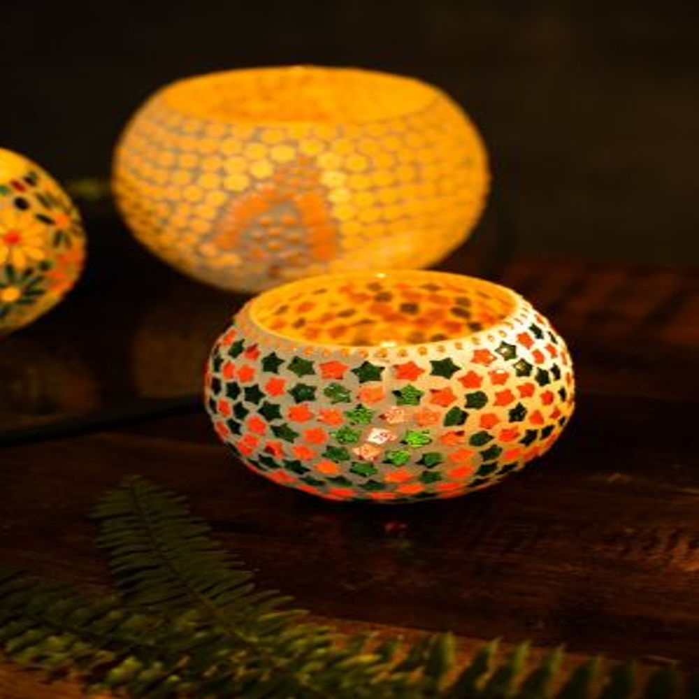 Green and Orange Tealight Holder