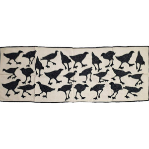 A Flock Of Birds Pipli Appliquie Cushion Cover
