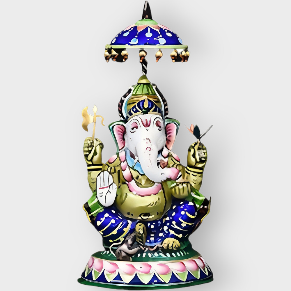 Banaras Gulabi Meenakari Craft Shree Ganesha - 0