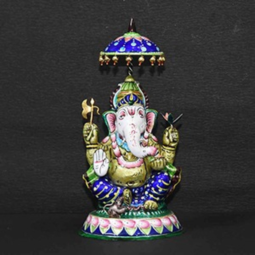Banaras Gulabi Meenakari Craft Shree Ganesha - 1