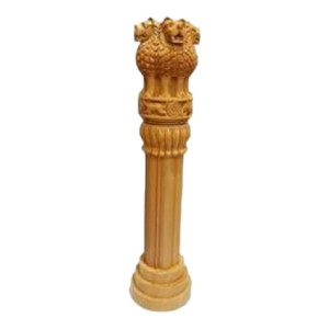 Banaras Wood Handcarved Ashok Kinam Wood Pillar