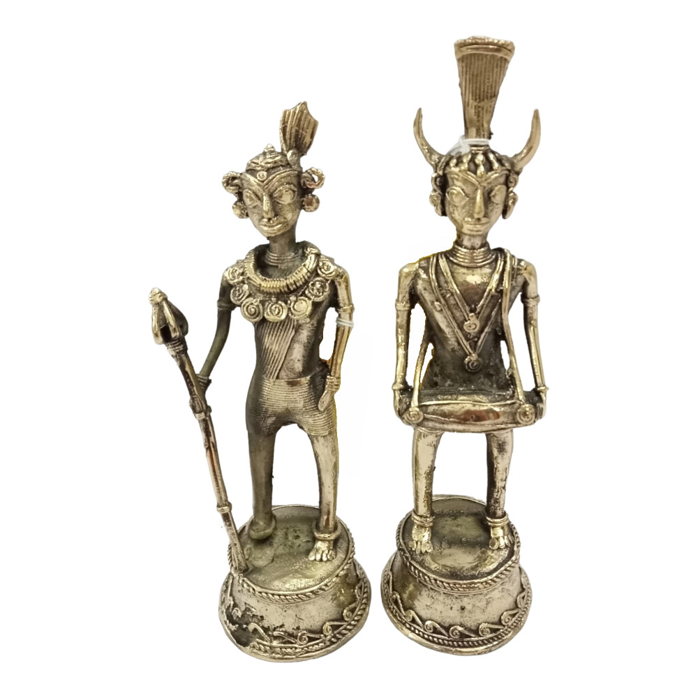 Bastar Metal Craft Pair Of Tribal People Style 2