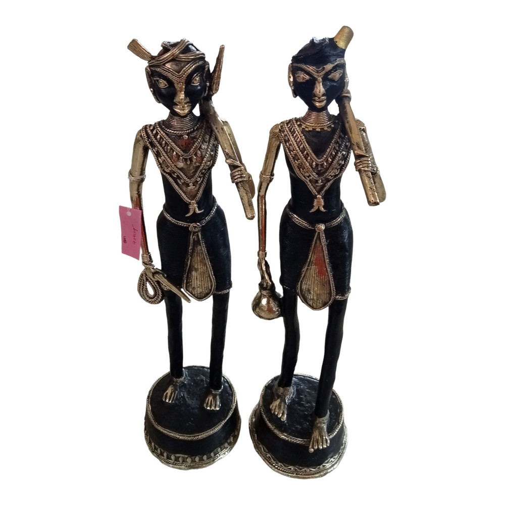 Bastar Metal Craft Pair Of Tribal People Style 3