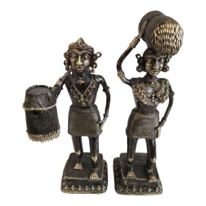Bastar Metal Craft Pair Of Tribal People Style 8
