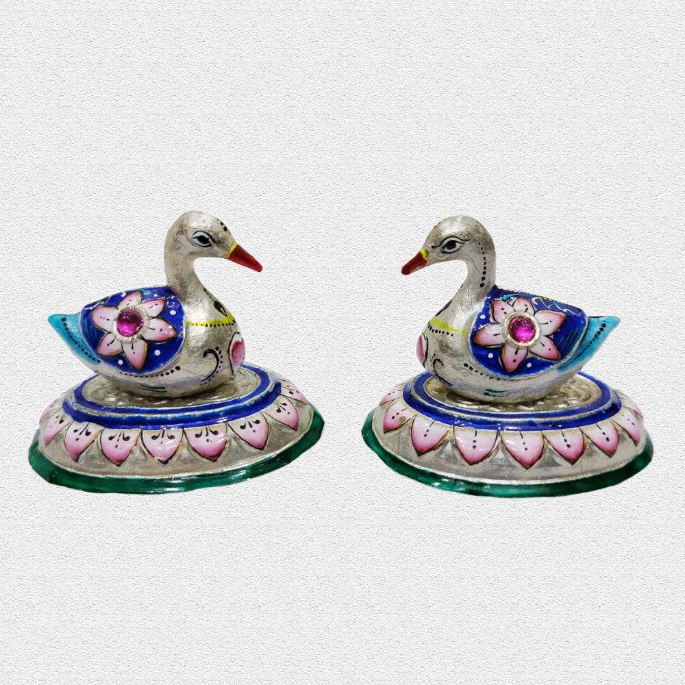 Beautiful Ducks Gulabi Meenakari Art - 1
