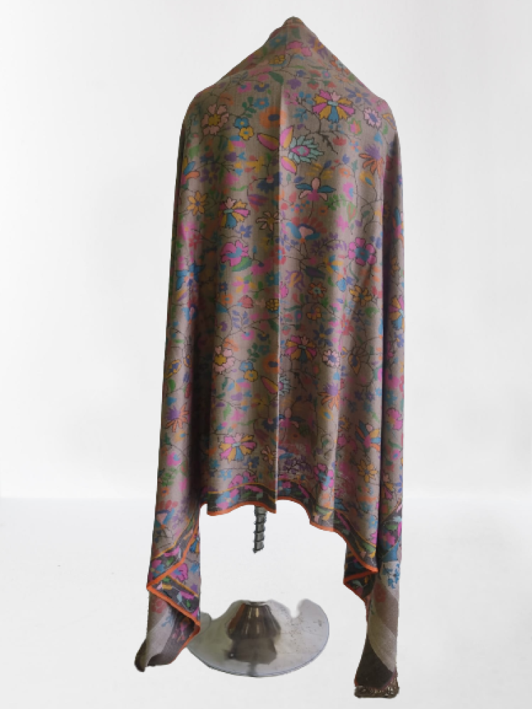 Beautiful Light Brown Multicolour Kani Shawl - 0