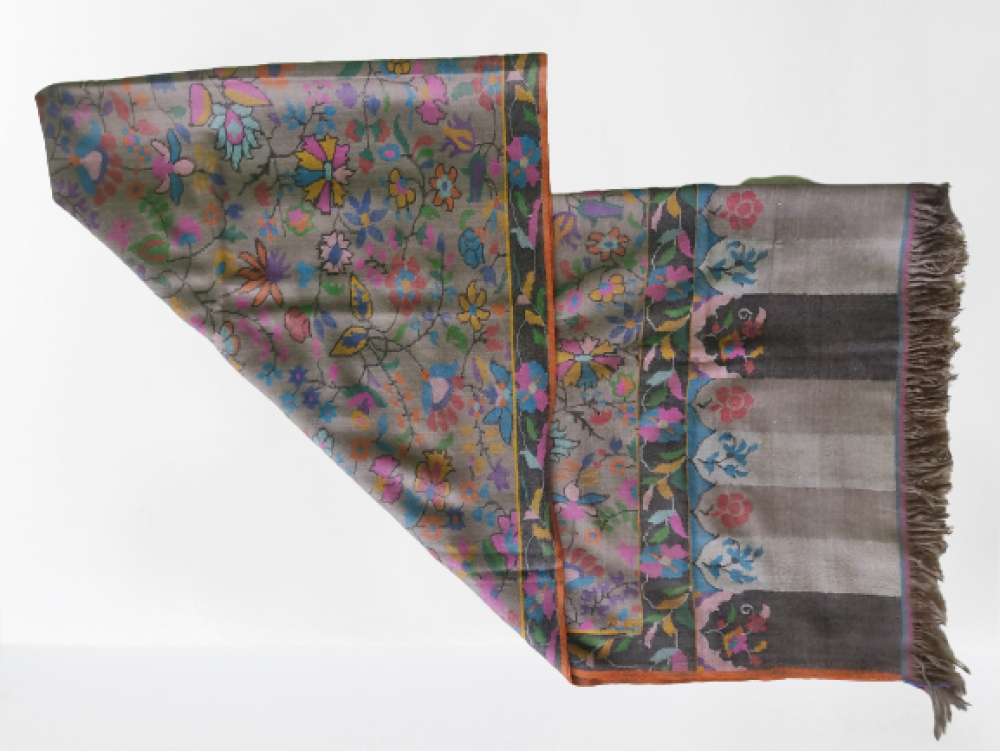 Beautiful Light Brown Multicolour Kani Shawl - 2