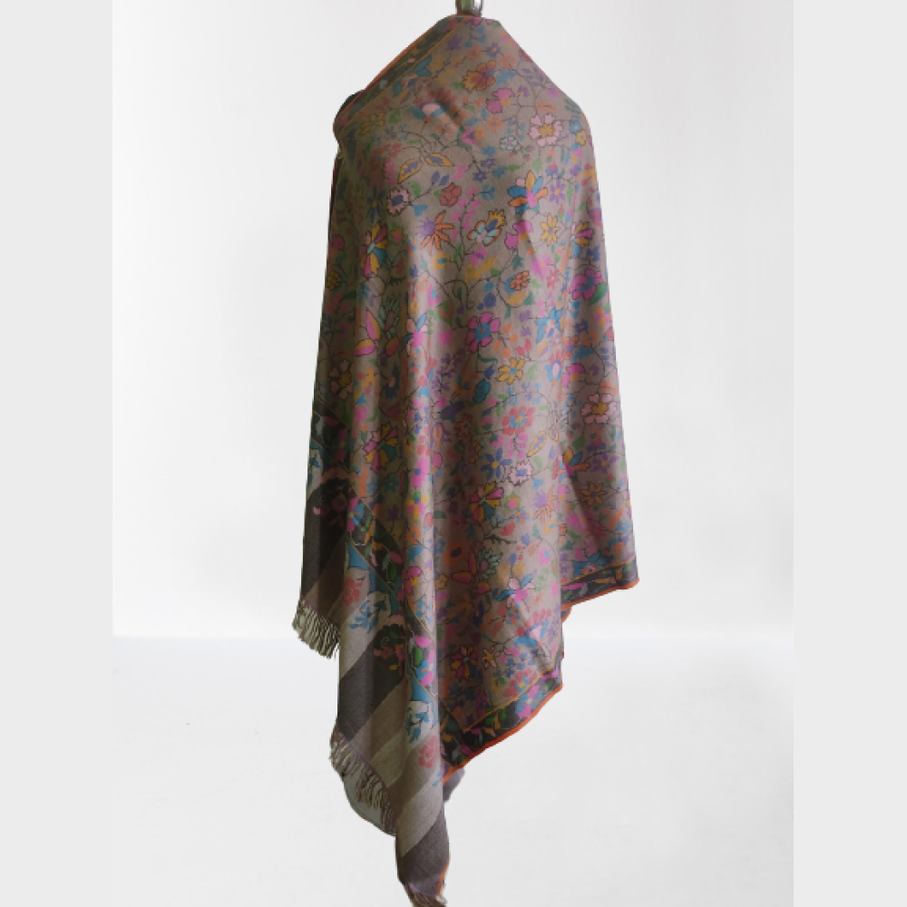 Beautiful Light Brown Multicolour Kani Shawl