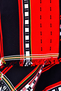 Beautiful Red & Black Rira Chakhesang Shawl