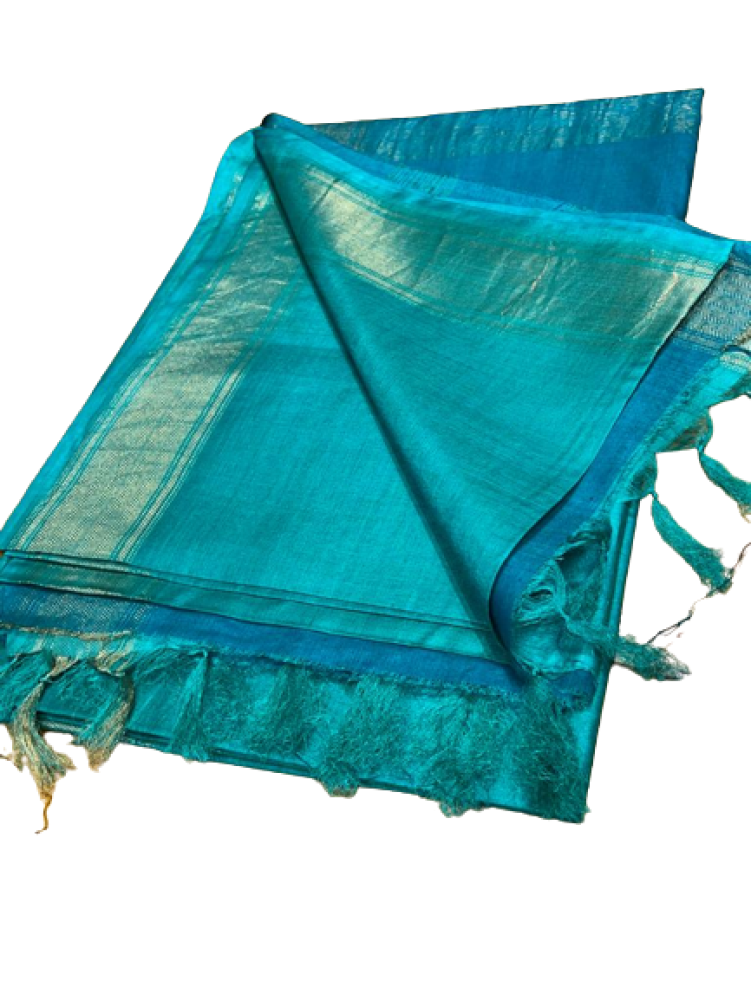 Beautiful Sea Green Munga Tusser Silk - 0