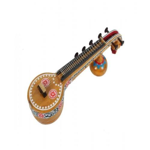 Beautiful Wooden Coloured 14 inch Bobbili Veena (Plain)