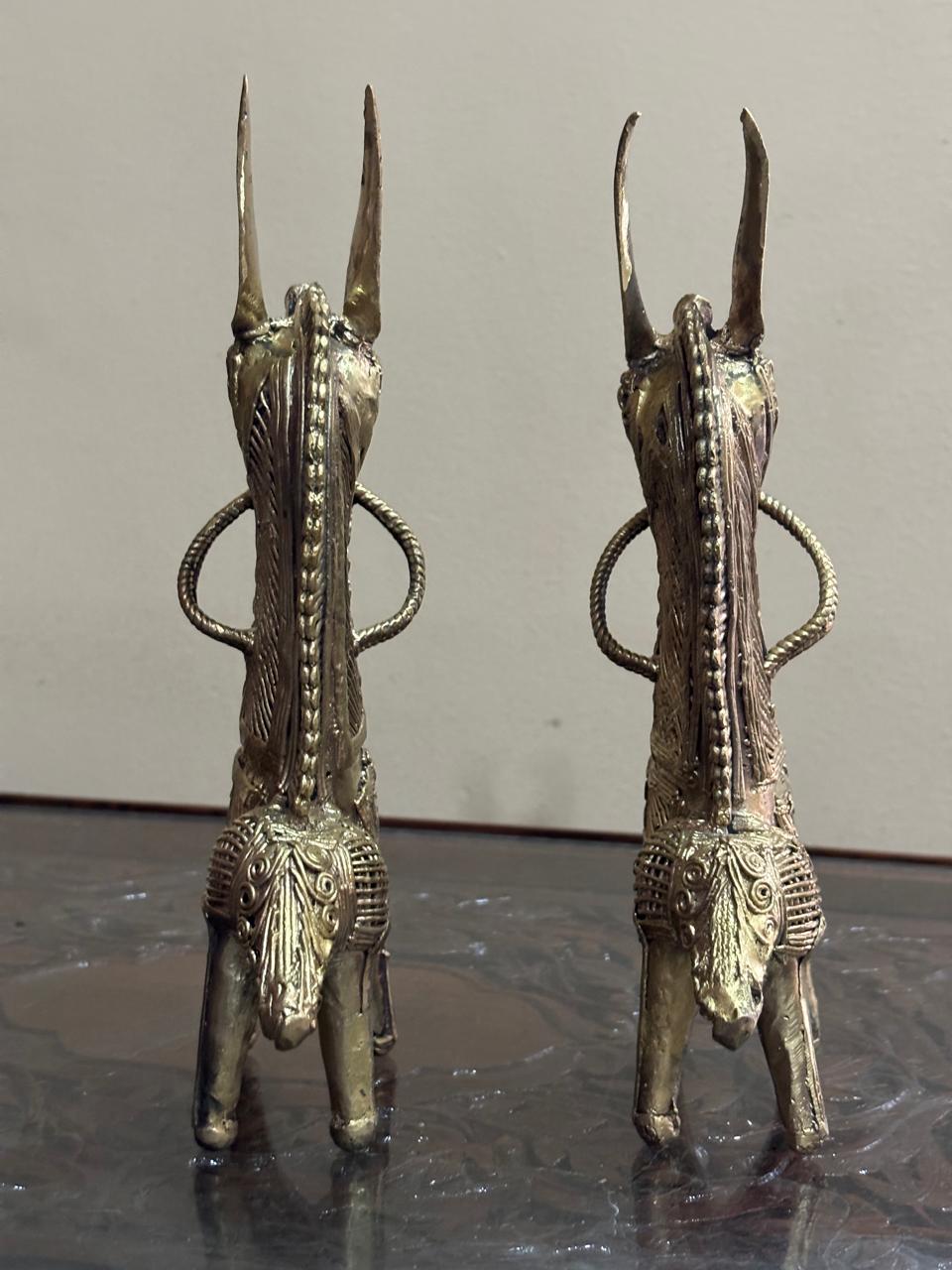 Bengal Dokra Brass 2 Horses - 2