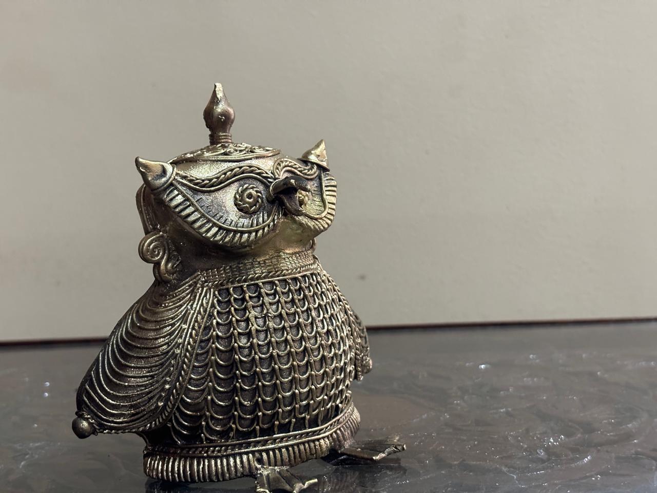 Bengal Dokra Brass Owl - 0