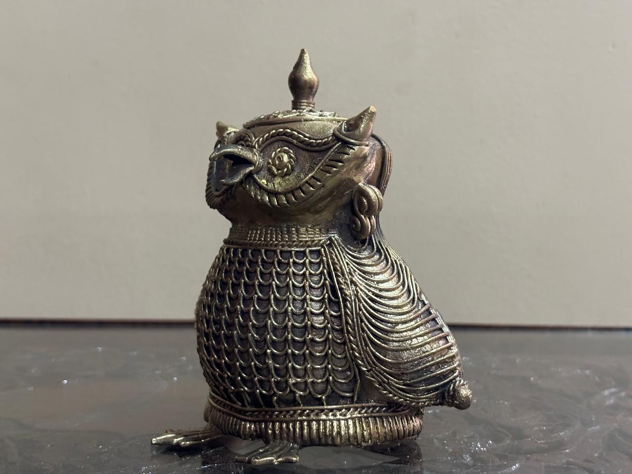 Bengal Dokra Brass Owl - 1