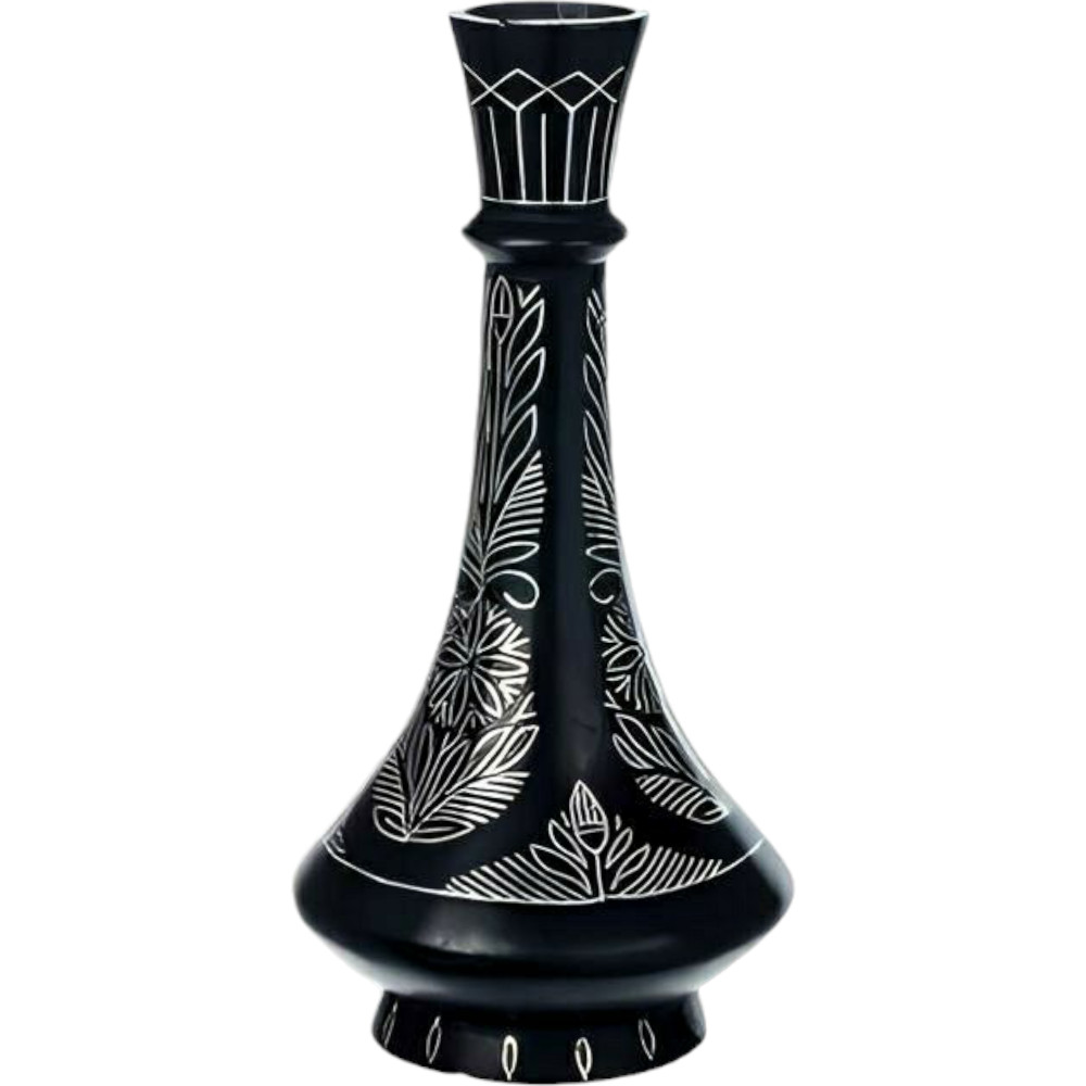 Bidriware Craft Flower Vase with Intricate Inlay Design - 0