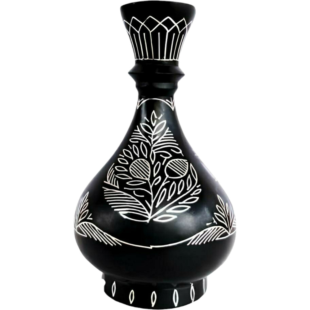 Bidriware Craft Flower Vase with Intricate Inlay Design - 0
