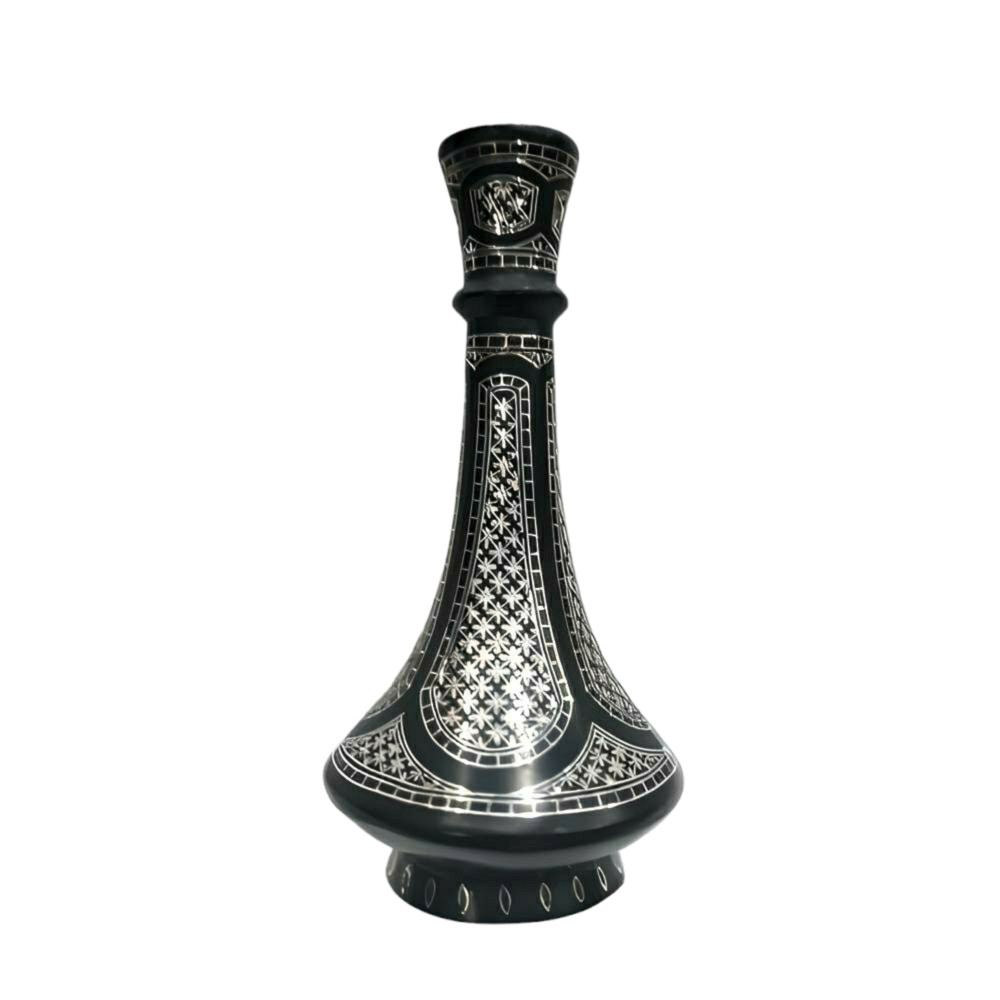 Bidriware Craft Flower Vase with Intricate Inlay Design