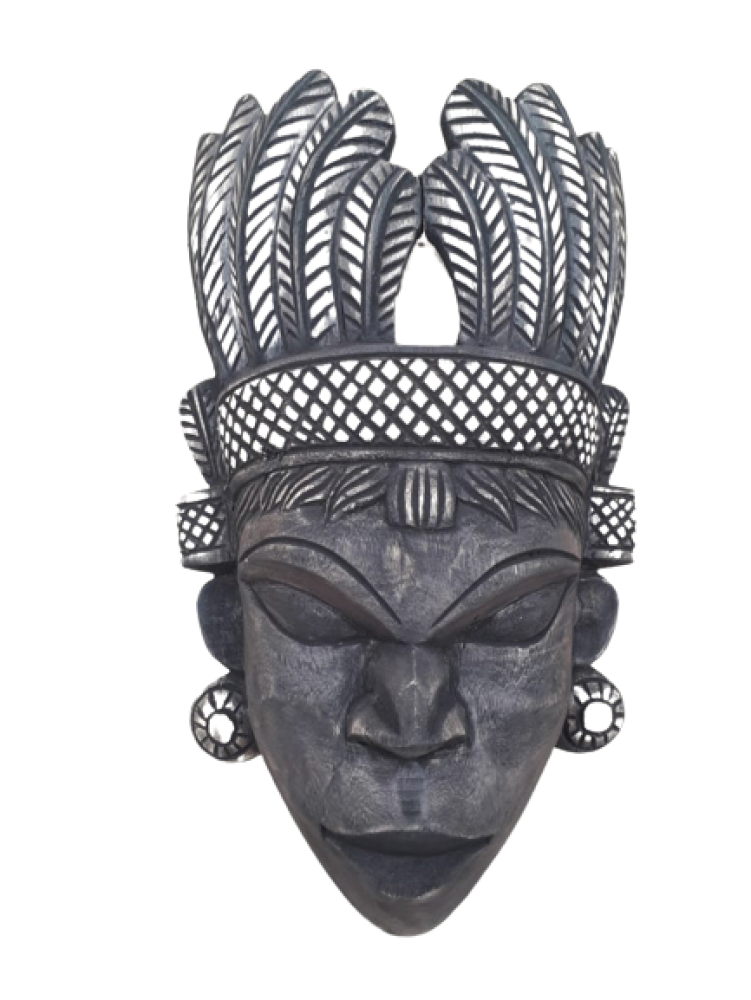 Black Tribal Face Kushmandi Mask