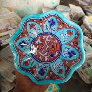 Blue Pottery Lotus Wall Plate 8 Inch Style9