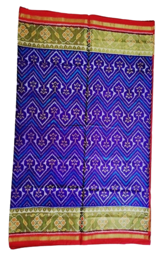 Blue & Red Colour Rajkot Patola Saree