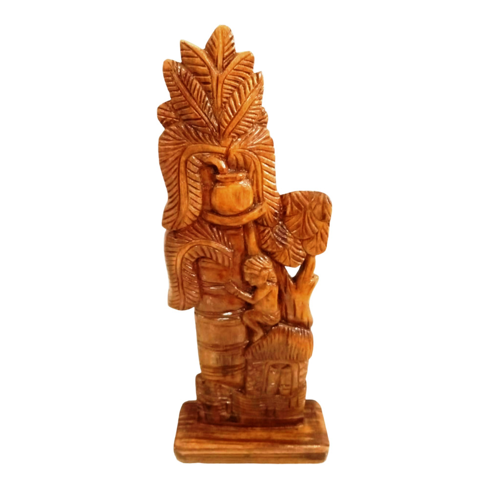 Boy Climbing Tree Bastar Wooden Craft 1