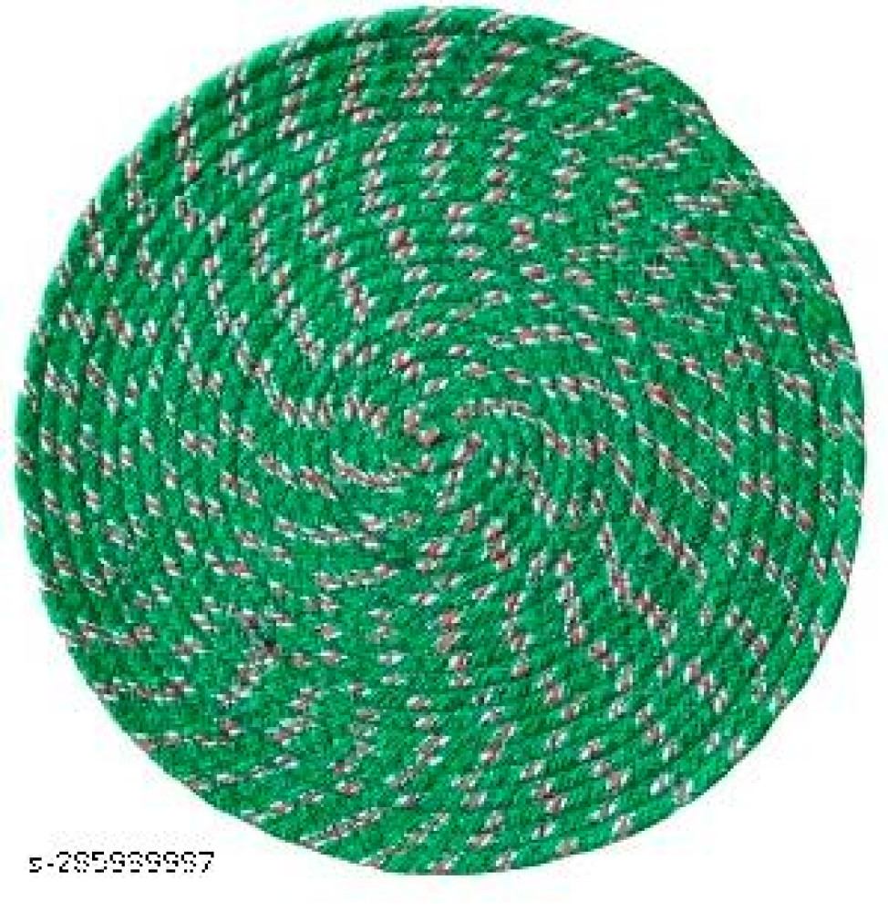 Braided Doormat Round Green