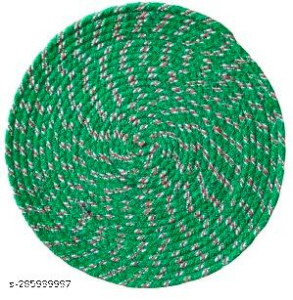 Braided Doormat Round Green