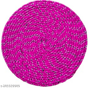 Braided Doormat Round Pink