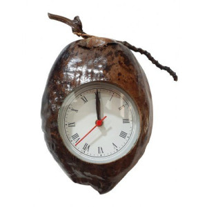 Wall Hanging Watch Of Green Coconut Shell Craft
