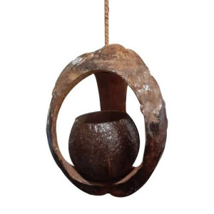 Hanging Pot Coconut Shell Craft
