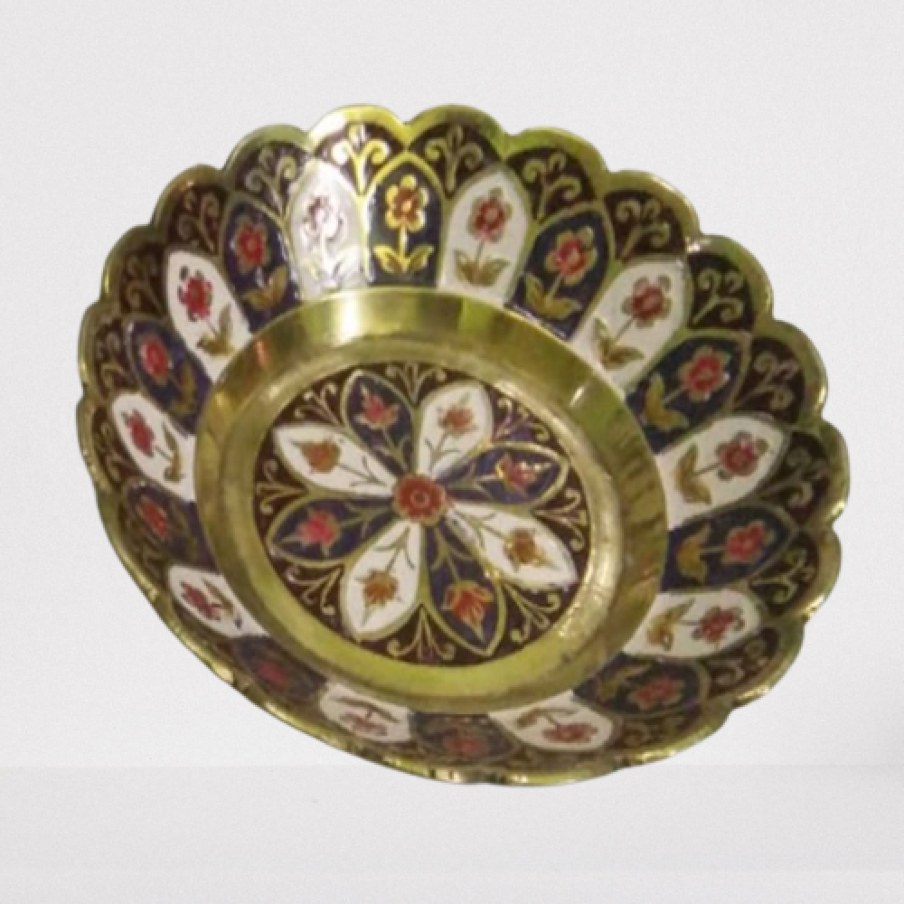 Brown Bowl Meena Work (4 Inch)