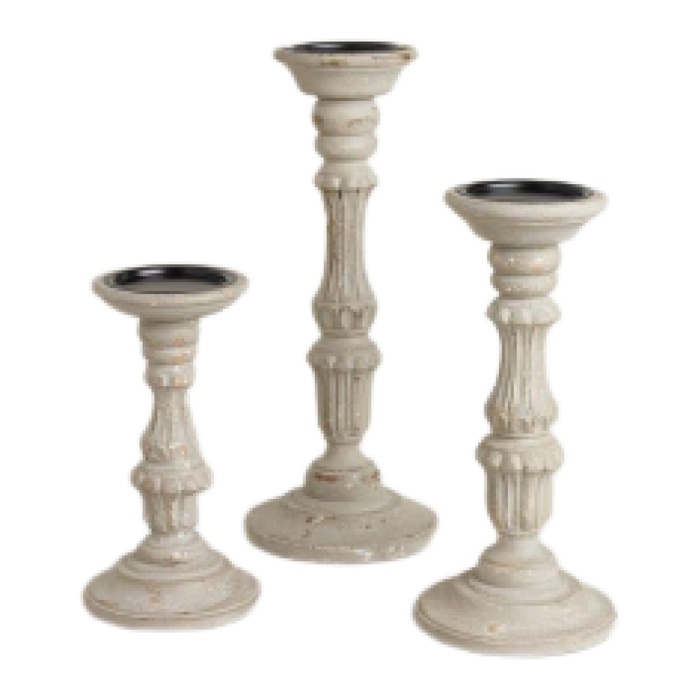 Classy White Candle Stand Set of 3