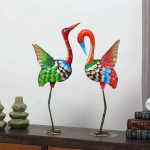 Colourful Bird Figurine Set Of 2