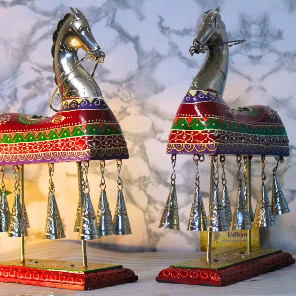 Colourful Metal Horse With Bells - 2